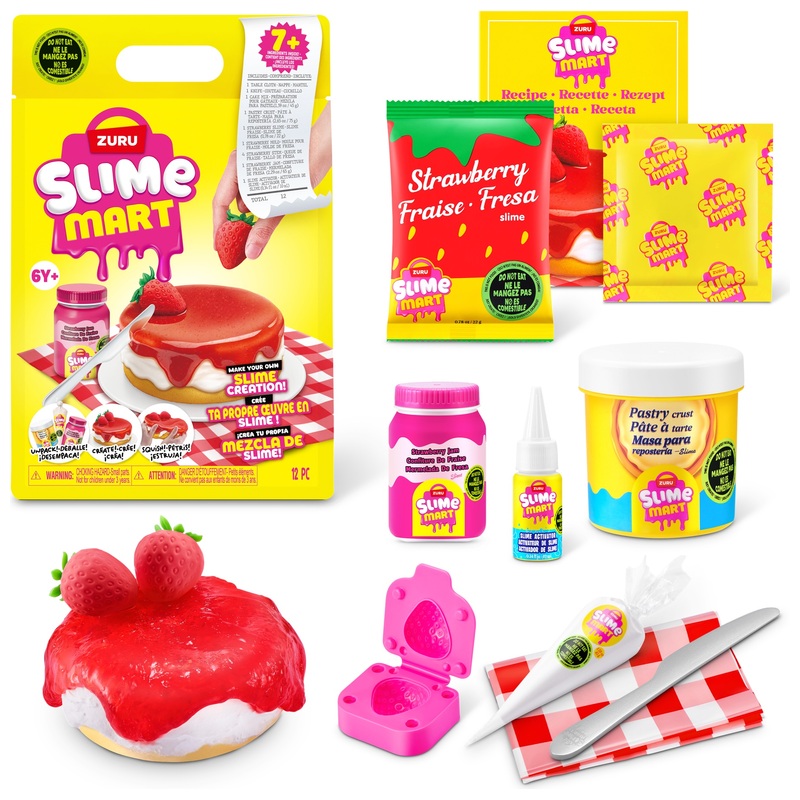 Slime Mart Slijm Aardbeien-Cheesecake Set