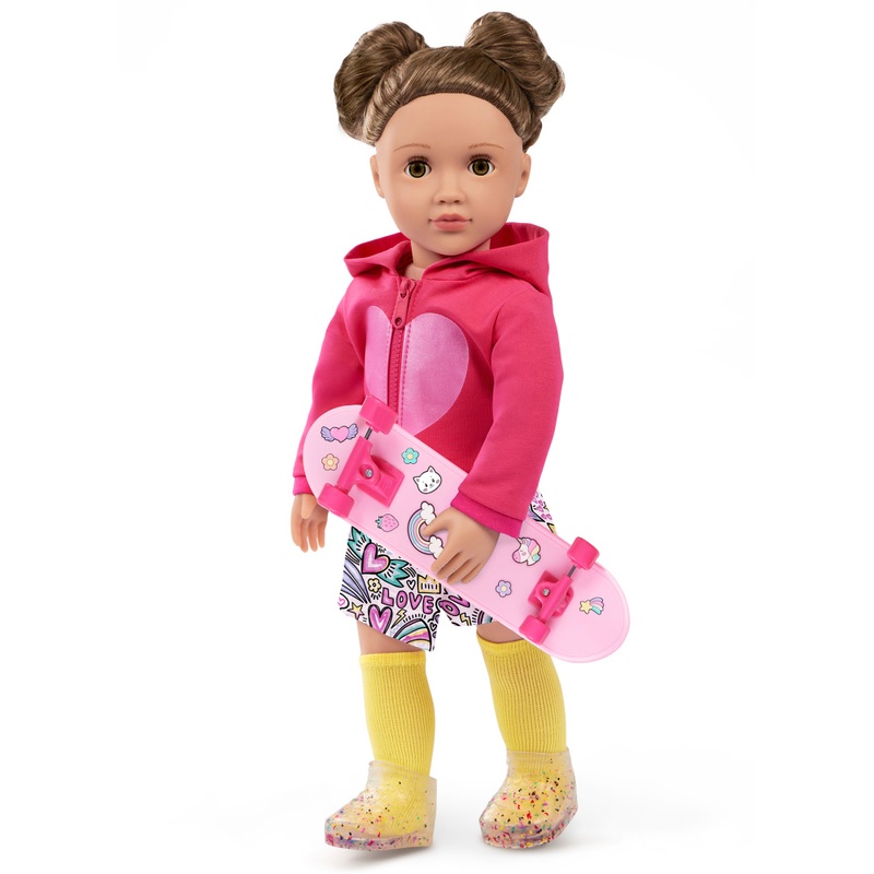 Our Generation Clothes Deluxe Hoodie and Skateboard Doll Outfit