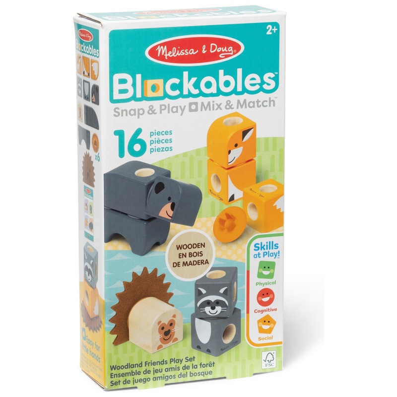 Melissa & Doug - Blockables Animaux de la Forêt 16 Pièces