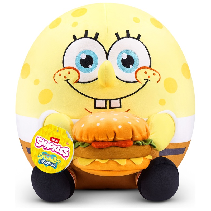 Snackles Kuscheltier Spongebob mit Krabbenburger 35 cm