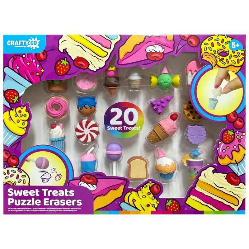 Crafty Co. Sweet Treat Puzzle Erasers 20 Pack