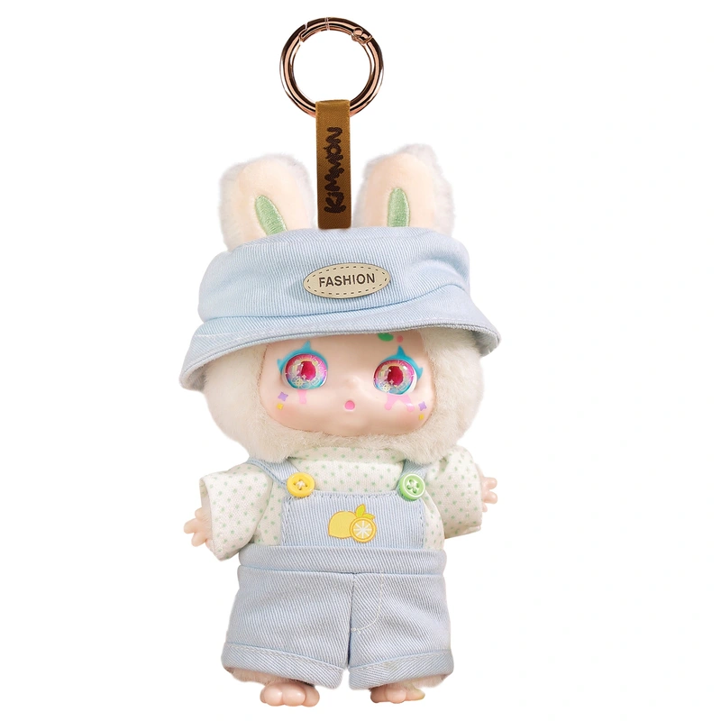 Kimmon Mimon plush keyring attached to a backpack zip UK