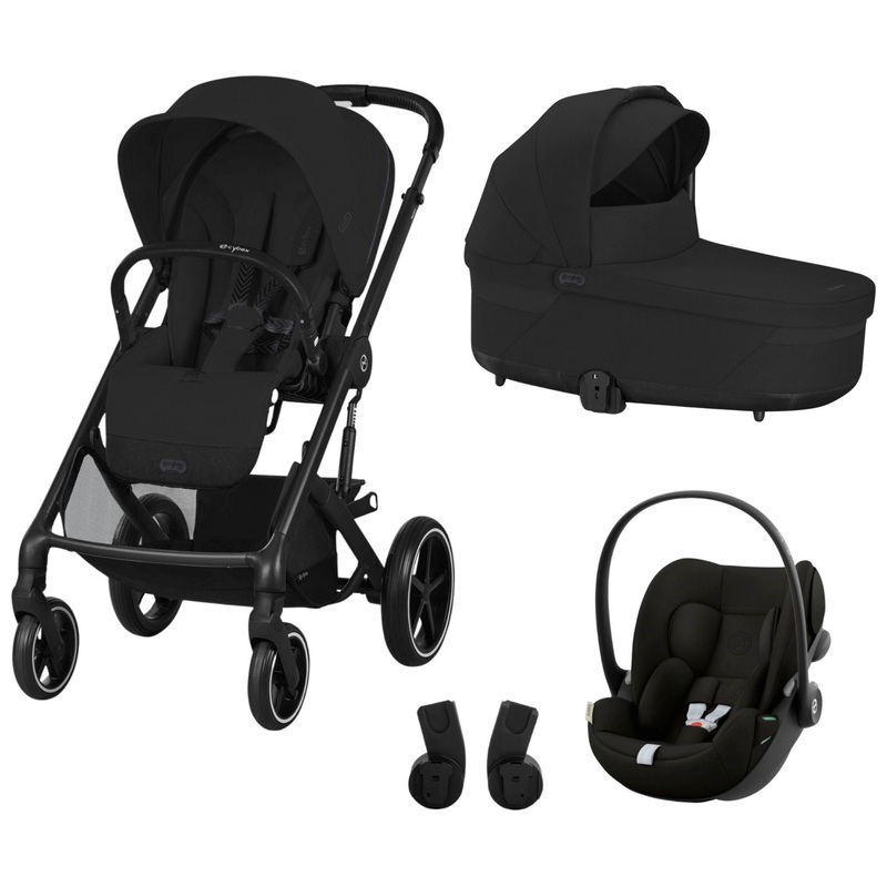 Cybex Balios S Lux Travel System Bundle with Cloud G i-Size R129 Car Seat Moon Black
