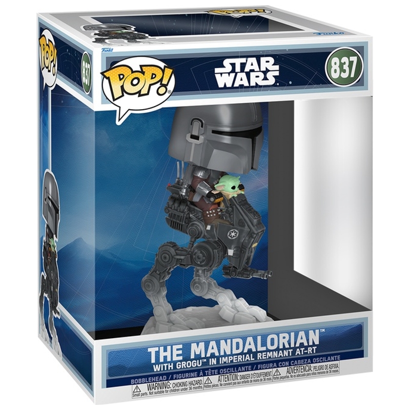 Funko POP! Figuur 837 Star Wars The Mandalorian met Grogu in de AT-RT