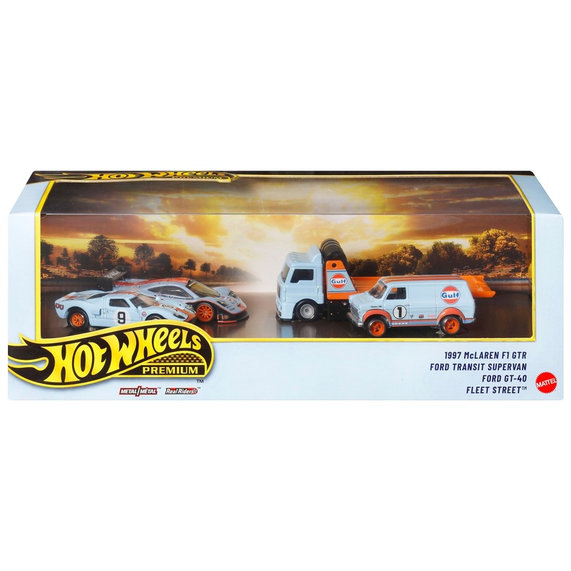 Hot Wheels Premium Collector Display Set Gulf 4 Pack
