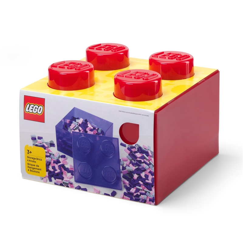 LEGO Grote Opbergdoos Transparant rood