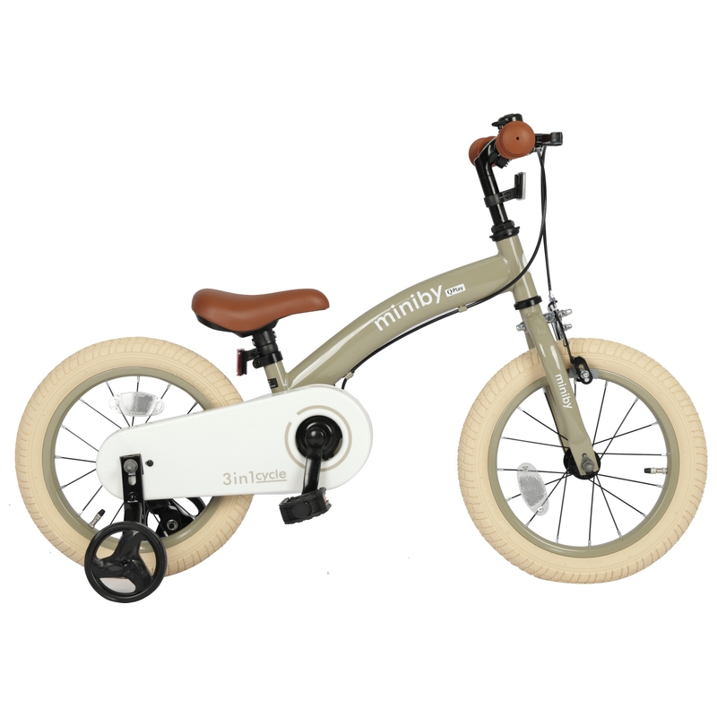 14 Inch QPlay Miniby 3-in-1 Bike Khaki