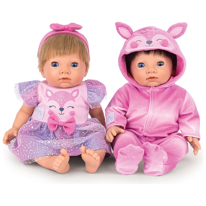 Tiny Treasures Baby Doll Clothes Forest Fawn Outfit Twin Pack