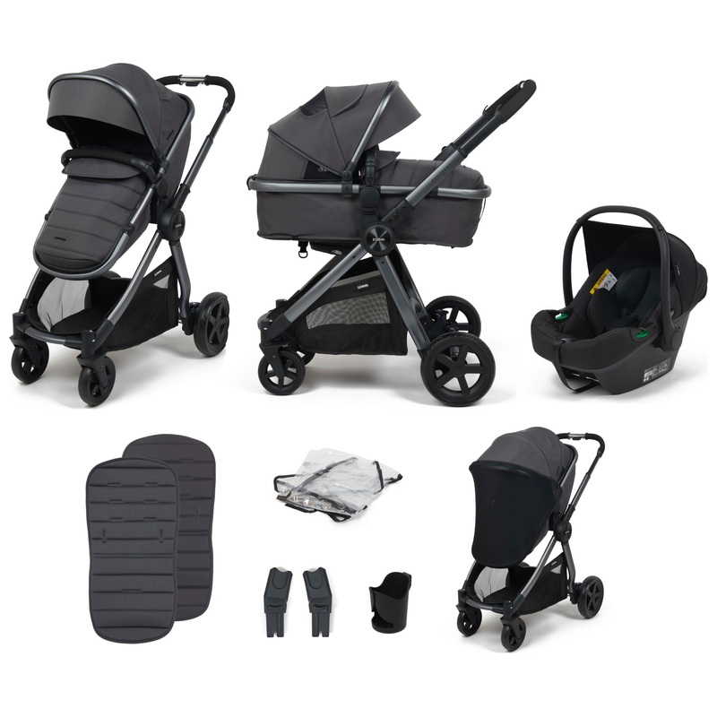 Zummi Panorama XTi 2-in-1 Travel System with EnfaSafe i-Size Car Seat Pewter