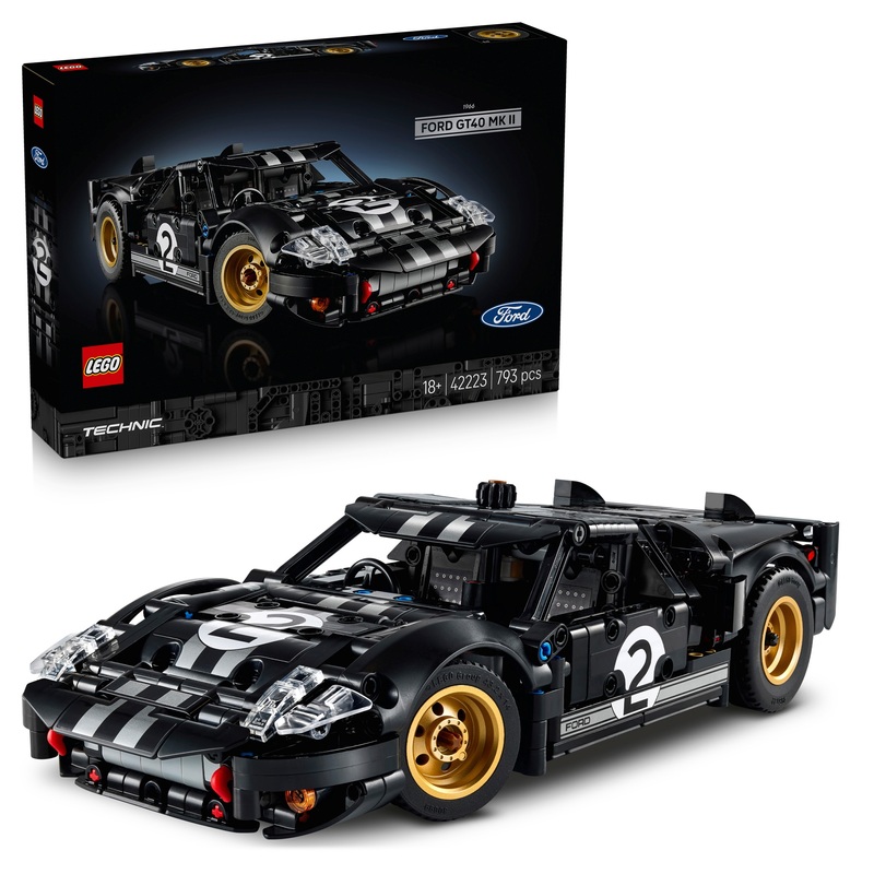LEGO Technic 42223 1966 Ford GT40 MKII Race Car Set for Adults