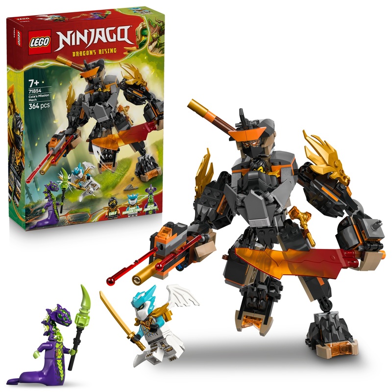 LEGO NINJAGO 71854 Cole's Mission Mech & Dragon Zane Set