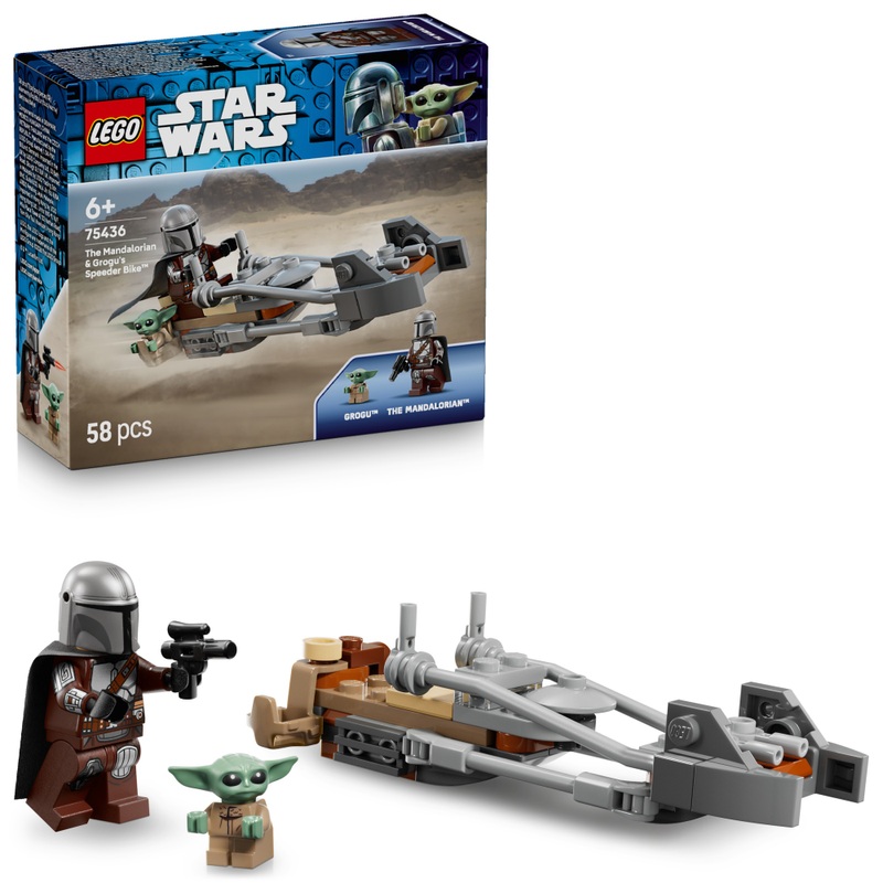 LEGO Star Wars 75436 De Mandalorian en Grogu op hun Speeder Bike