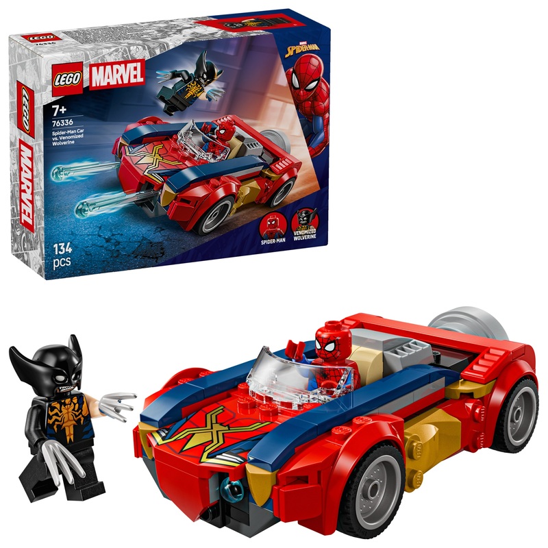 LEGO Marvel 76336 Spider-Man Car vs. Venomised Wolverine Set