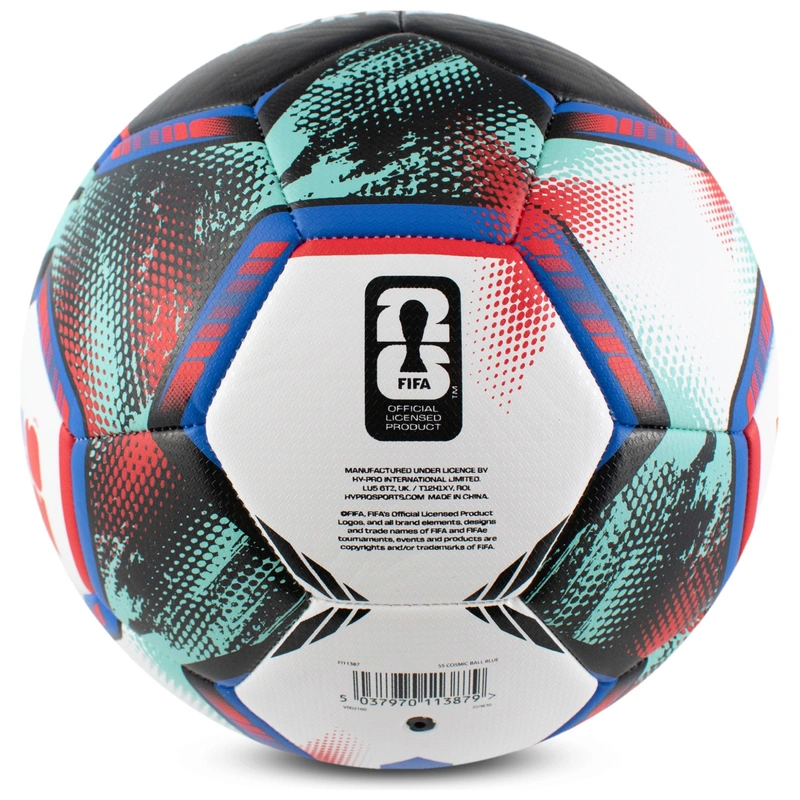 Football ready for play on a green pitch