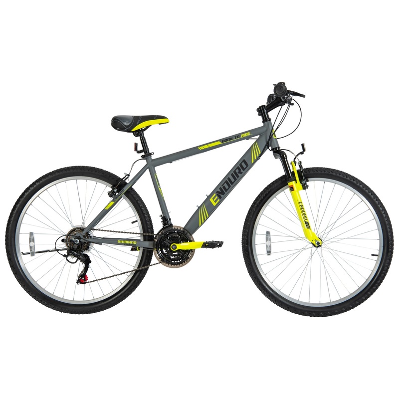 26 inch Mountainbike Enduro kinderfiets grijs/geel