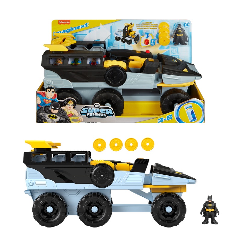 Imaginext DC Super Friends Mega Bat-Transformer mit Batman-Figur, Licht ...