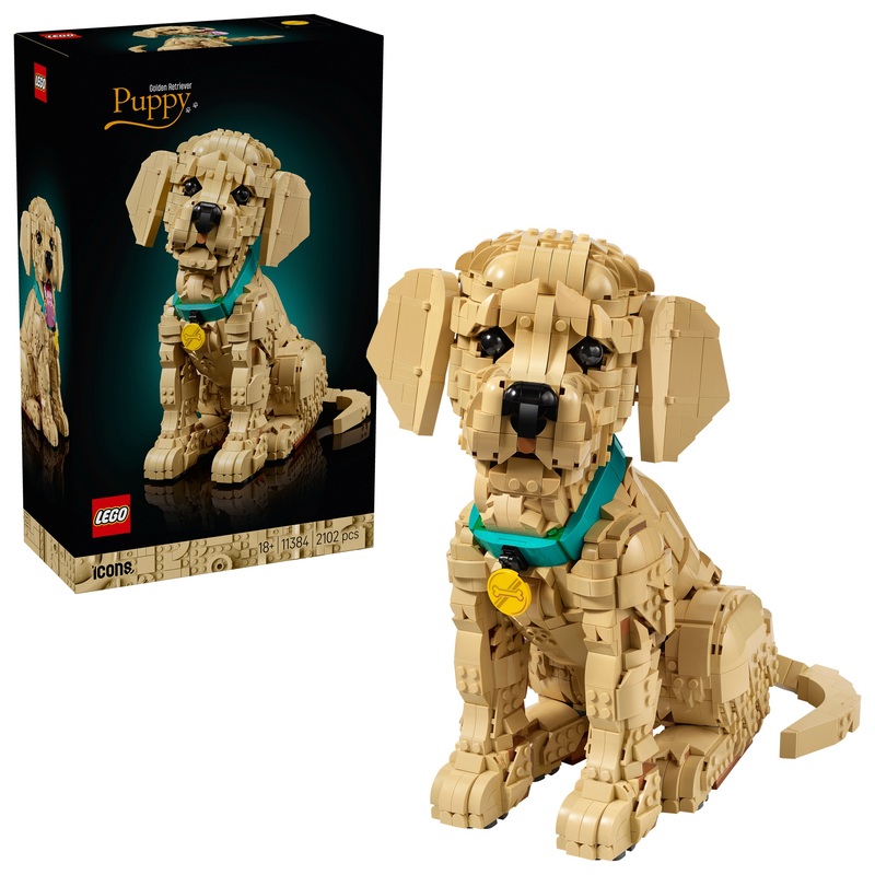 LEGO Icons 11384 Golden Retriever Puppy Set for Adults
