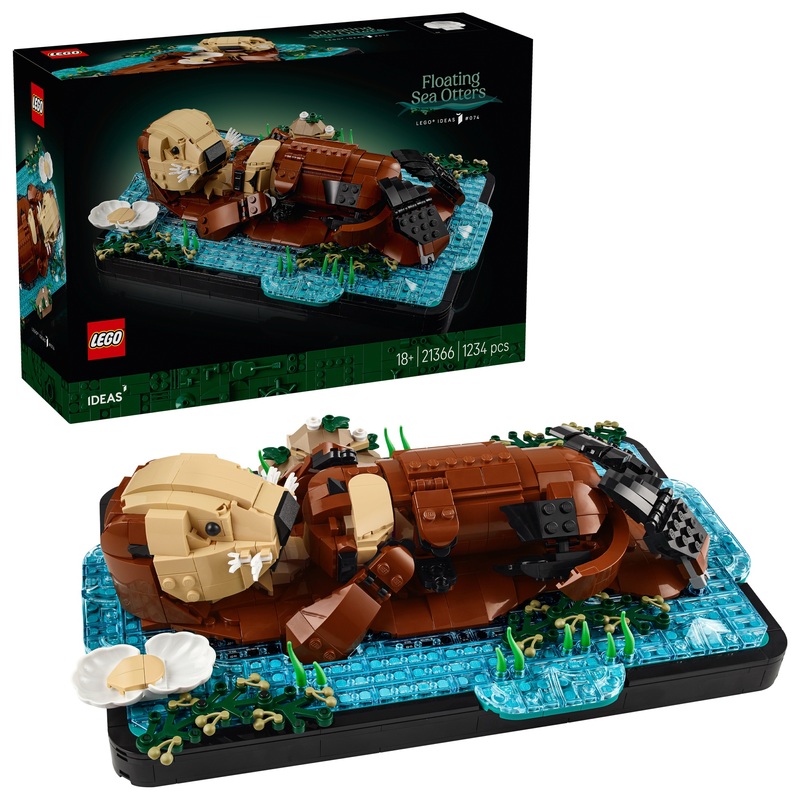 LEGO Ideas 21366 Floating Sea Otters Set for Adults