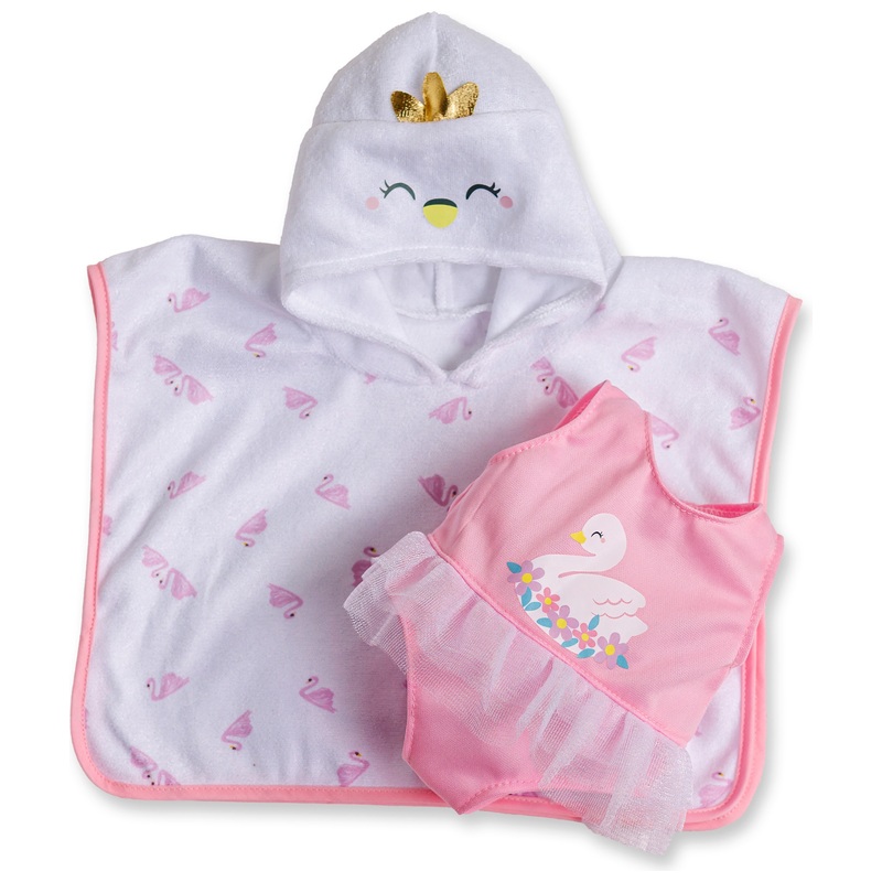 Ivy & Lily - Maillot de Bain Cygne et Poncho pour Poupon 42 cm