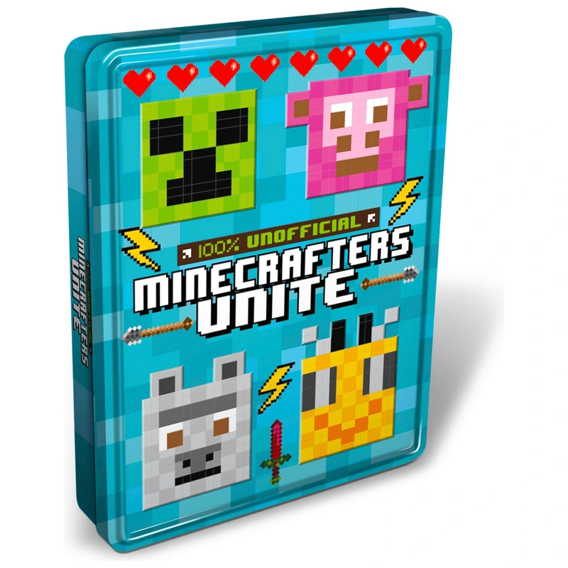 Minecraft Books and Stickers Tin set in a UK home