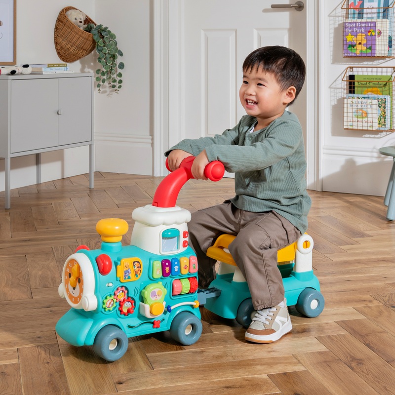 Big Steps - Porteur Baby Train Sons et Lumières 4-en-1