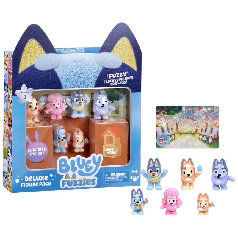Bluey Fuzzies Figures Deluxe 8 Pack Assortment