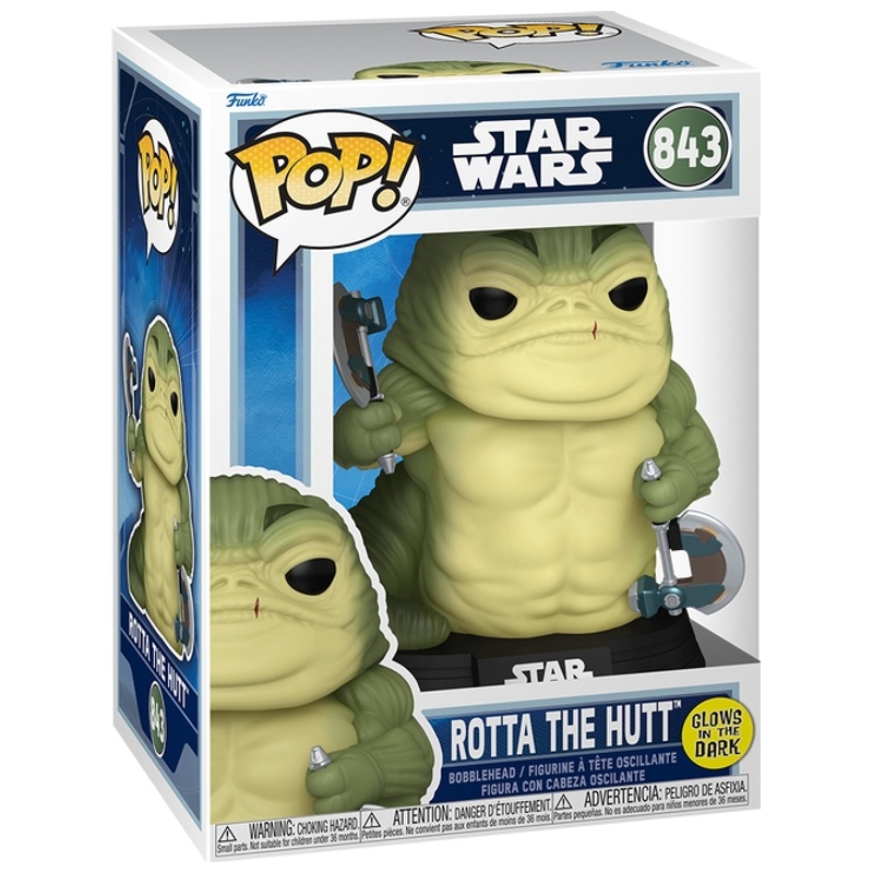 Funko POP! 843: Star Wars The Mandalorian & Grogu Rotta The Hutt (Glow-in-the-Dark)