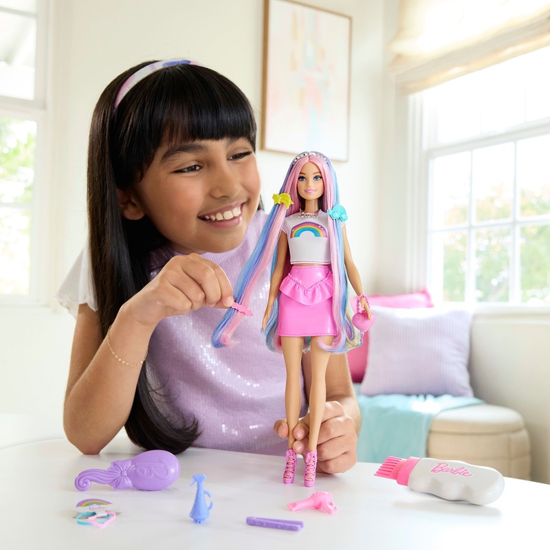 Barbie Haarstyling Pop Regenboog Glitter