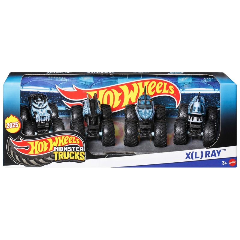 Hot Wheels 1:64 Monster Trucks X(L) Ray 4 Pack