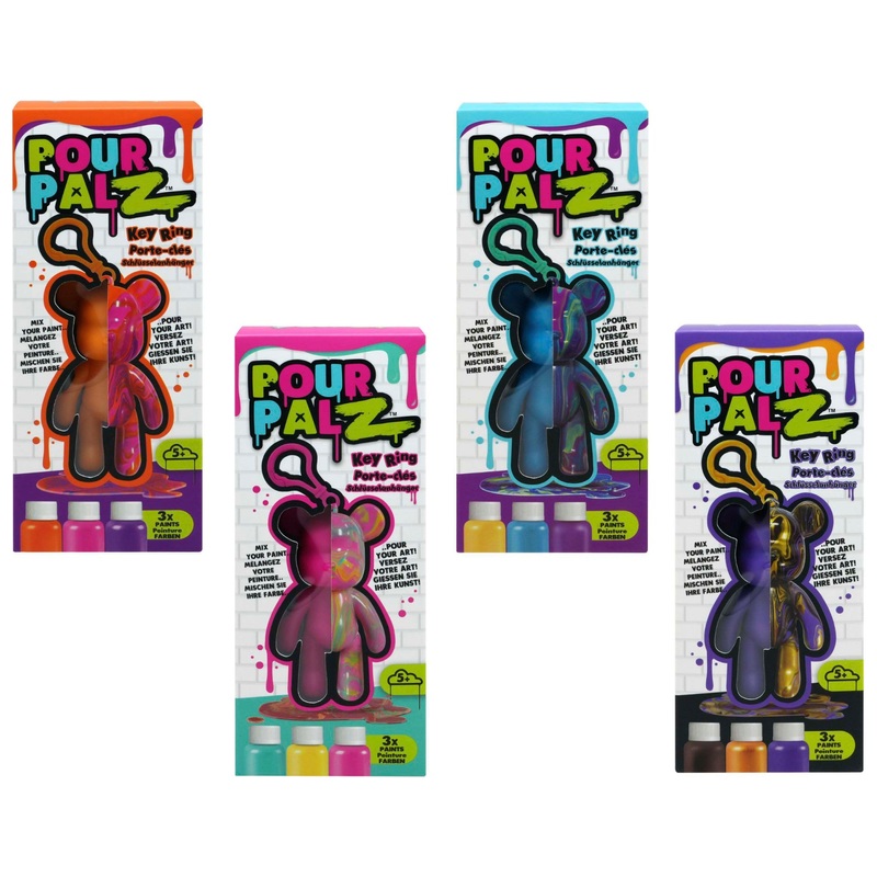 Pour Palz Paint Bear Mini DIY Keyring Series 2 Assortment