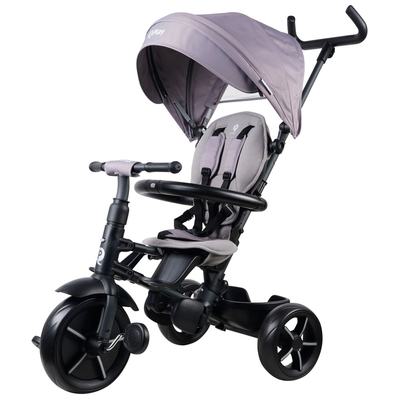 QPlay Driewieler en Buggy Rito Star met Duwstang en Zonnescherm grijs