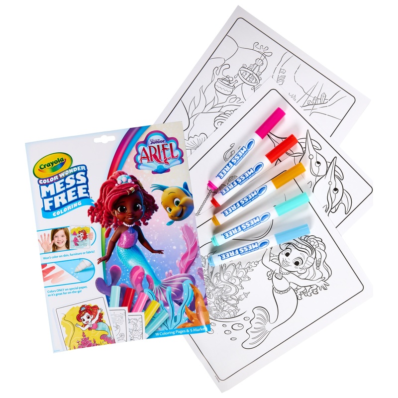 Crayola Colour Wonder Disney Junior Ariel Colouring Pages Book and Markers Set