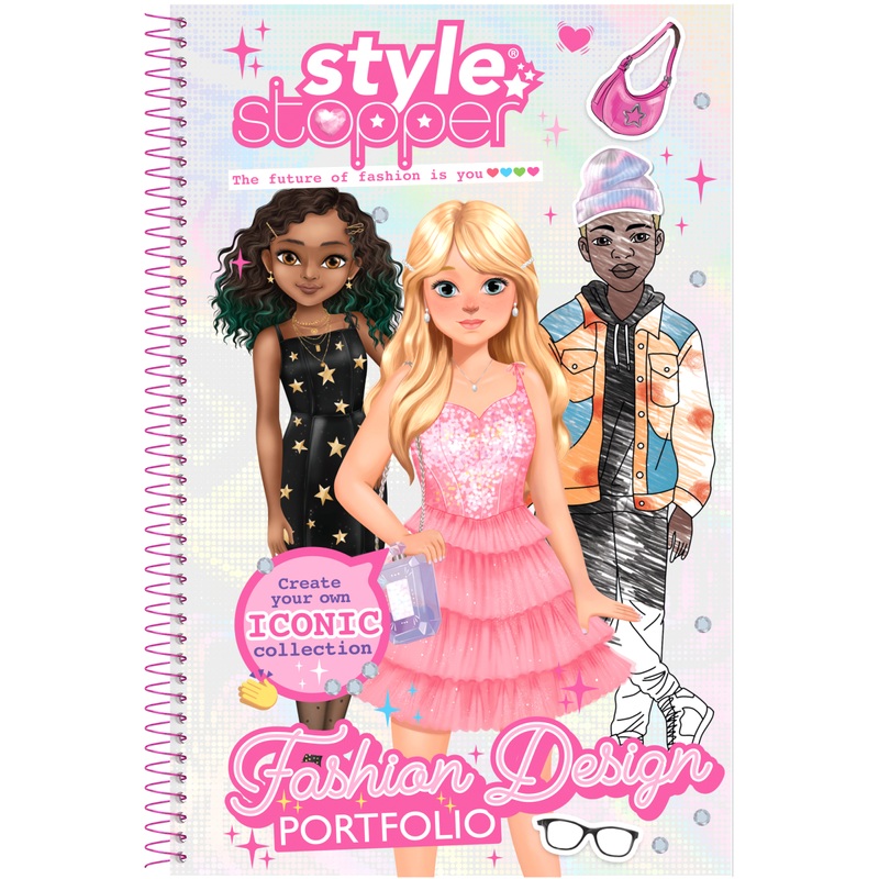 Stylestopper Fashion Design Portfolio Colouring and Sticker Book