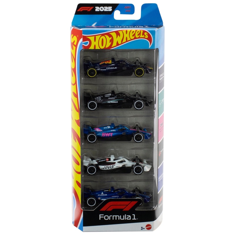 Hot Wheels 1:64 Formula 1 2025 Race Team Die-Cast Cars 5 Pack