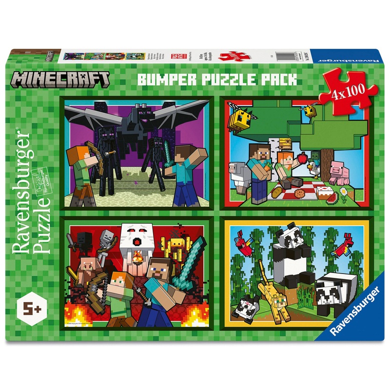 Ravensburger Minecraft Jigsaw Puzzles Bumper Pack 4 x 100 Pieces