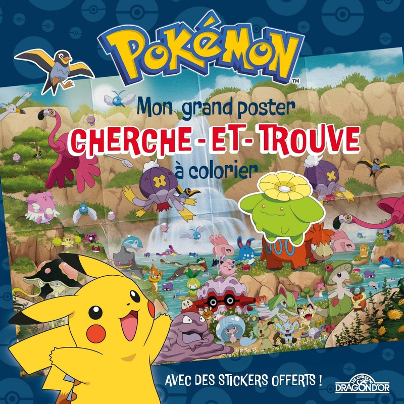 Pokémon - Mon Grand Poster Cherche-et-Trouve à Colorier avec Stickers