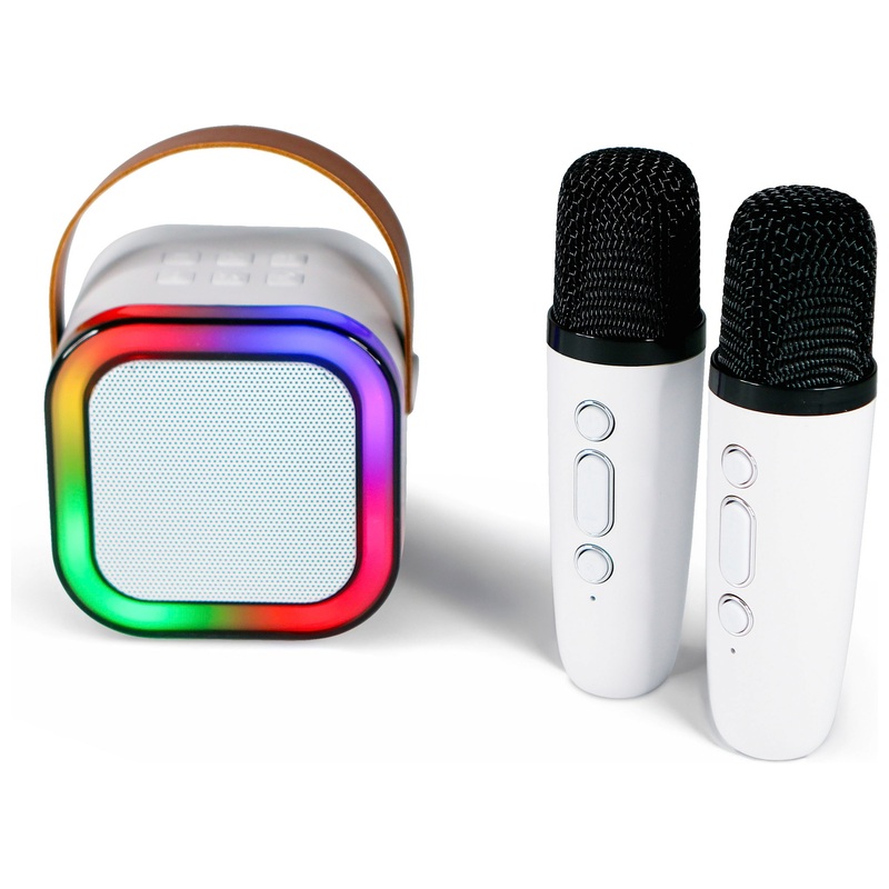 PopSing LED Light-Up Wireless Karaoke Set White