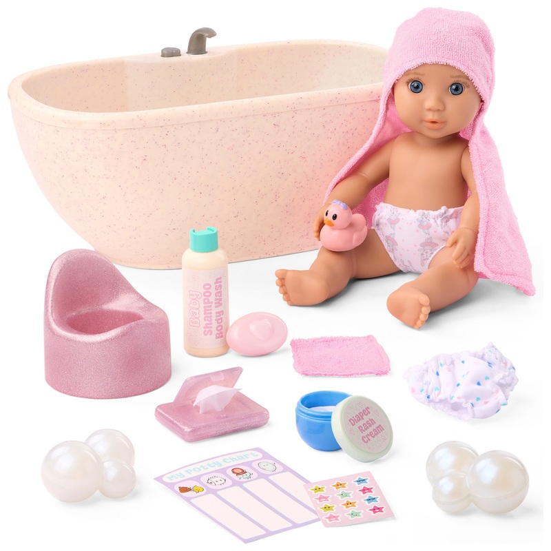 Our Generation Puppe Baby Lacy mit Badewanne Set mit Sound