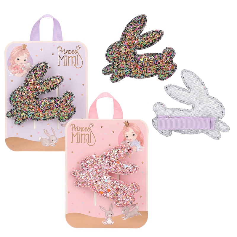 Princess Mimi Haarspelden Glitter Konijn assorti