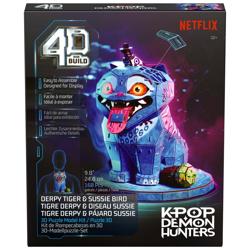 4D Build Netflix K-Pop Demon Hunters Derpy Tiger & Sussie Bird 3D Puzzle 168 Piece