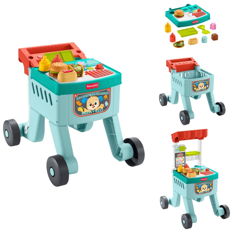 Fisher-Price Laugh & Learn 4-in-1 Snack Cart Walker Set