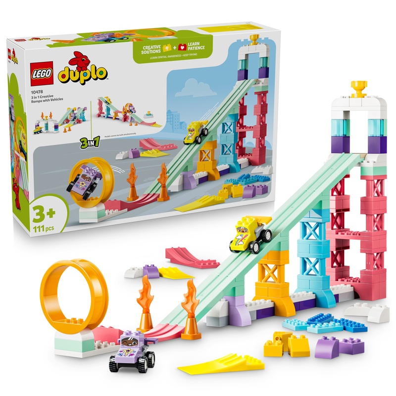 LEGO DUPLO 10478 10478 3-in-1 Creatieve Hellingen met Voertuigen Set