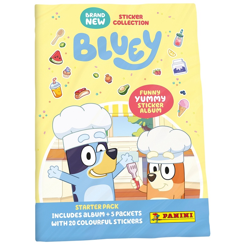 Panini Bluey Funny Yummy Sticker Collection Starter Pack
