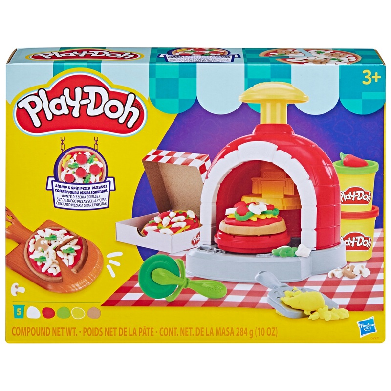 Play-Doh Playset Stamp and Spin Pizza with 5 Play-Doh Tubs
