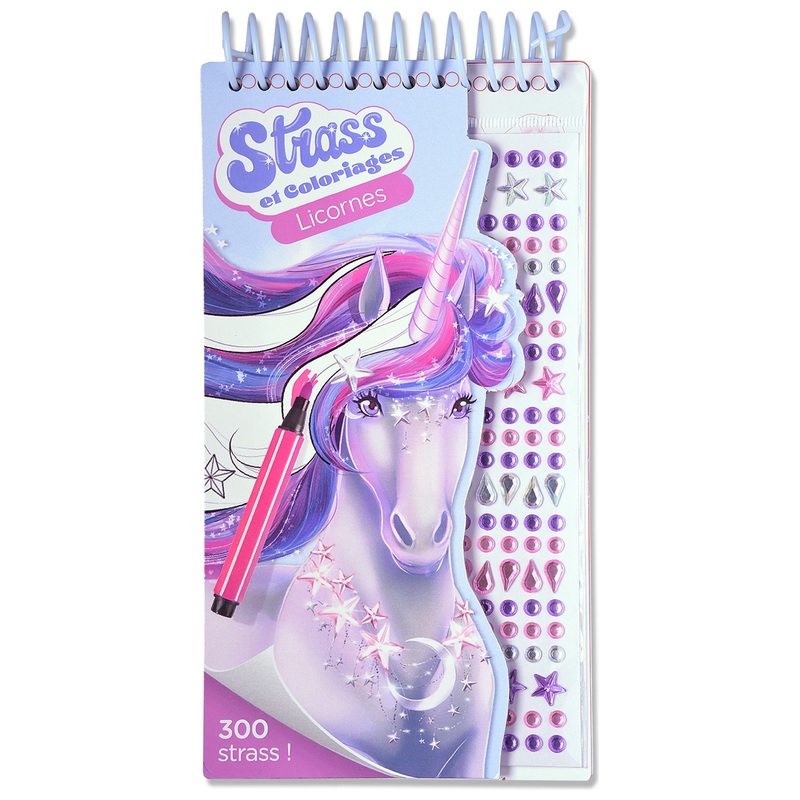 Carnet de Coloriage avec Strass Licornes