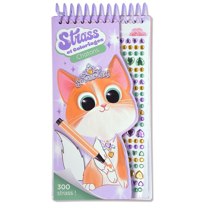 Carnet de Coloriage avec Strass Chatons