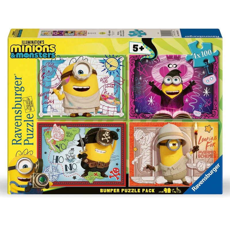 Ravensburger Minions & Monsters Jigsaw Puzzles Bumper Pack 4 x 100 Pieces
