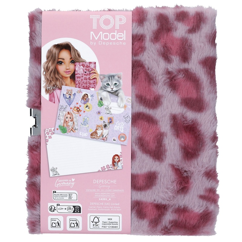 TOPModel Cosy Cat Tagebuch rosa mit Schloss