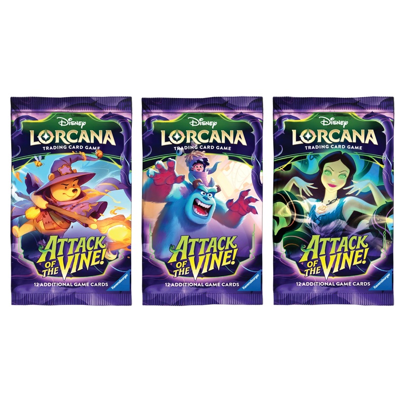 how many cards in lorcana booster box Disney Trading Card Game (TCG): Attack Of The Vine Pack Assortment ensuring durability and stunning visual appeal Unboxing Enchanted Card from Disney