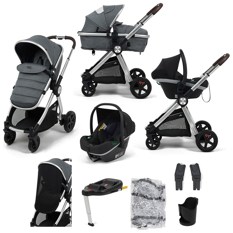 Panorama XTi by Babylo 2-in-1 Travel System Bundle with EnfaSafe Car Seat and ISOFix Base Granite